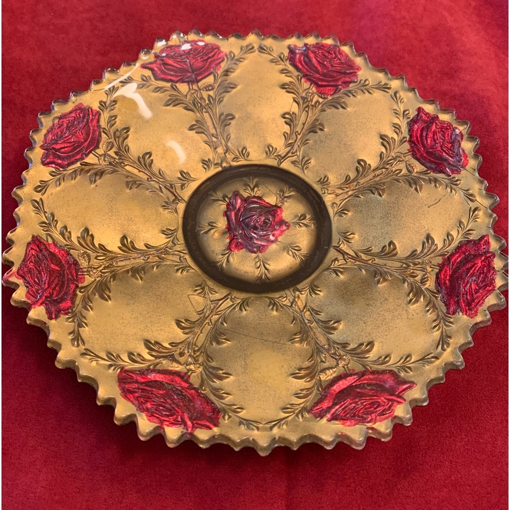 Antique Goofus Glass plate from 1890